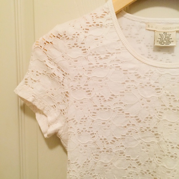 CC Couture White Eyelet Lace Shirt S Petite Small - Picture 4 of 14